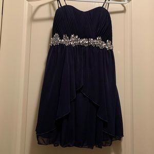 Navy formal mini dress